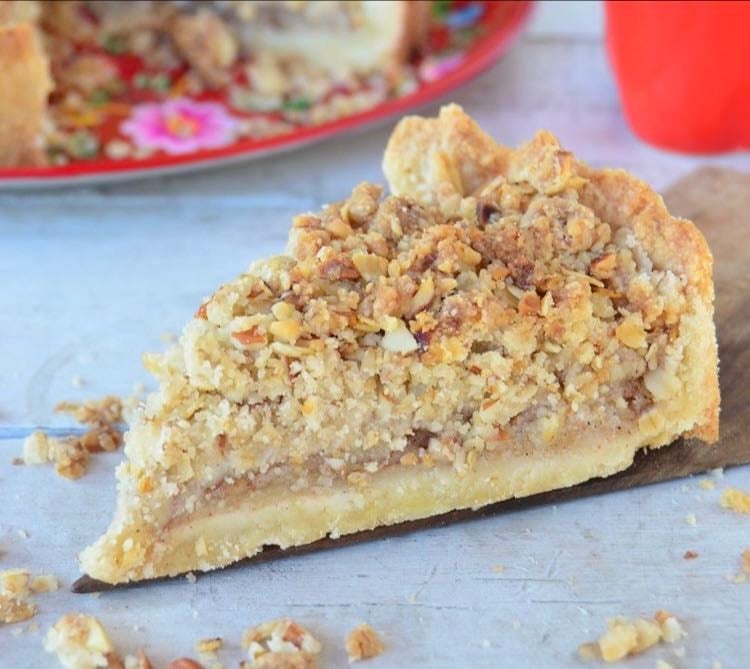Crumble de manzana saludable con avena