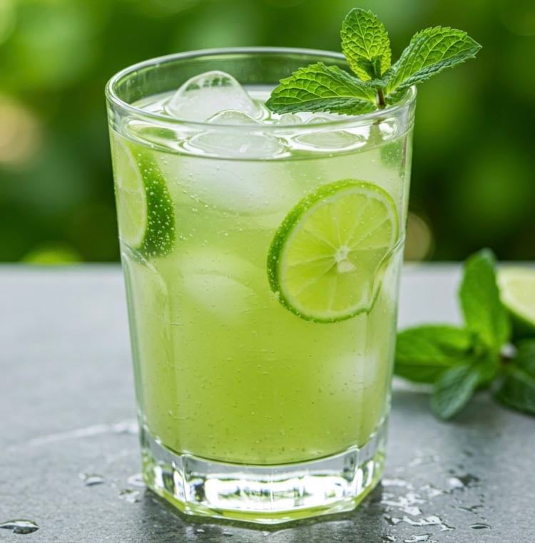 Agua fresca de pepino y menta