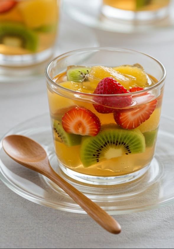 Gelatina natural con frutas