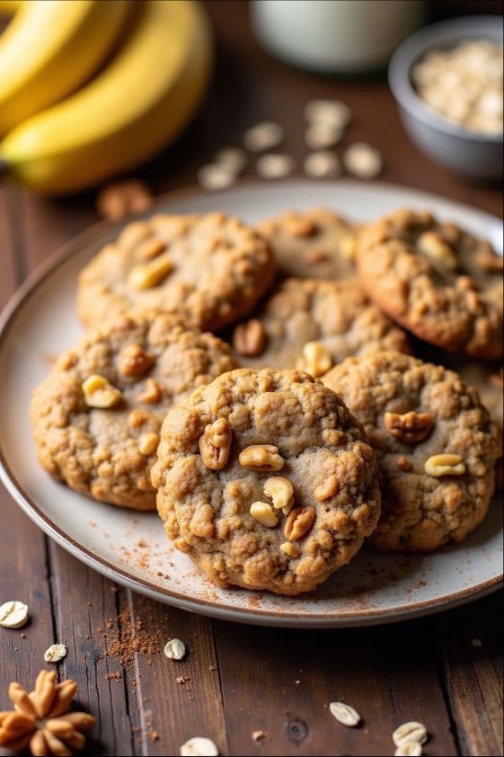 Galletas de plátano y avena