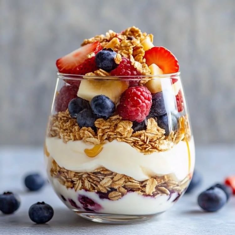 Parfait de yogur griego y granola