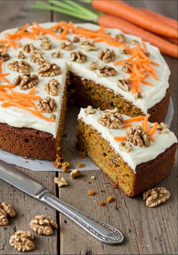 Tarta de zanahoria sin harina