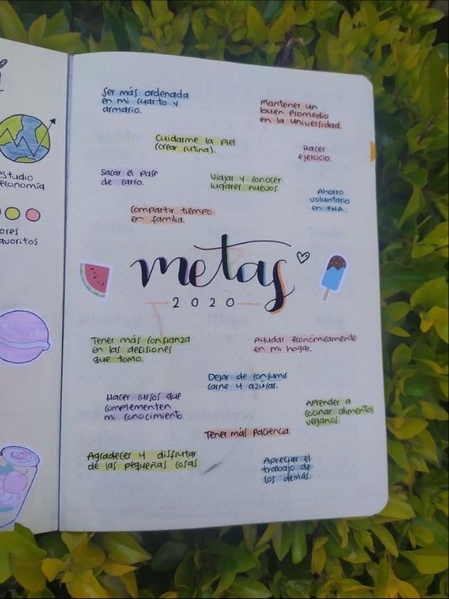 84. Hacer una lista de tus metas a corto plazo.
