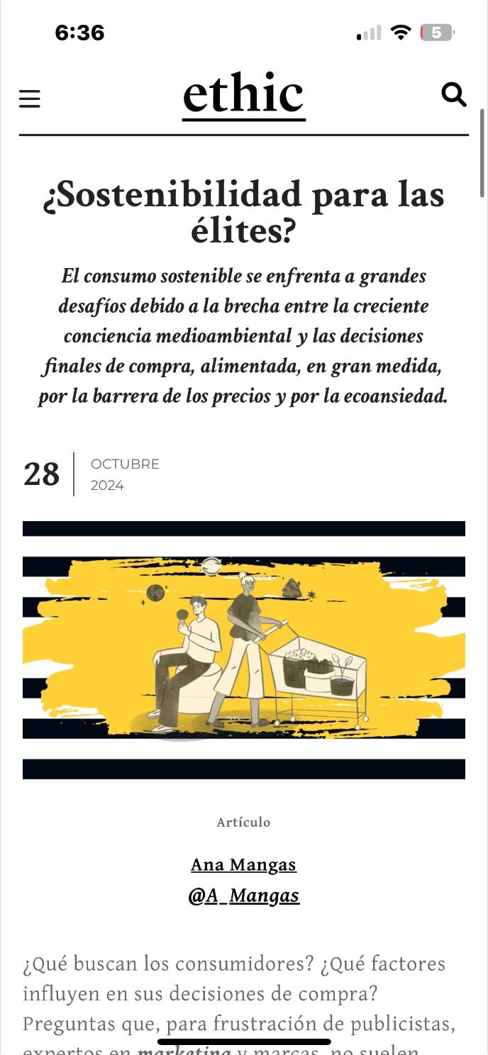 Sostenibilidad para las élites