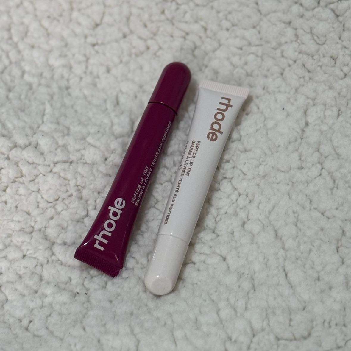 Lip tint rhode “raspberry” & “cinnamon roll”