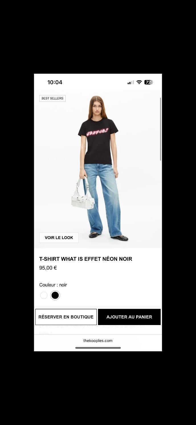 T-shirt What Is ? Effet néon rose The Kooples