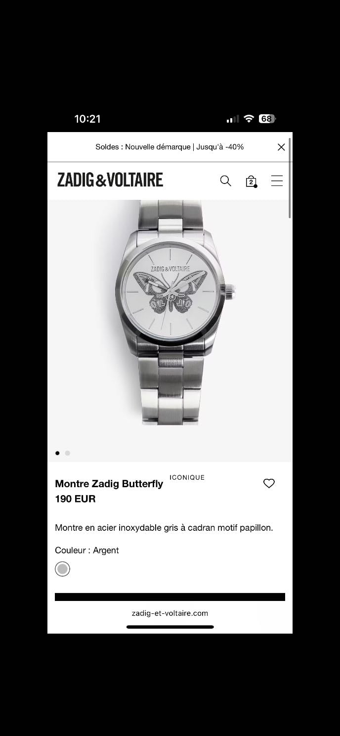 Montre Zadig Butterfly