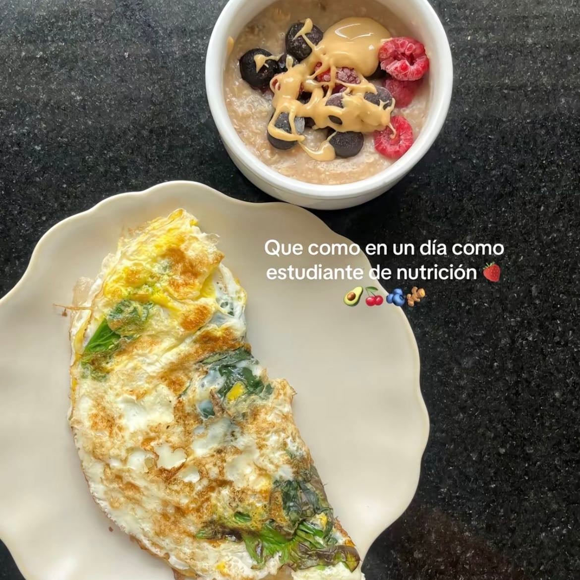 Omelette a la mexicana con champiñones - Con avena