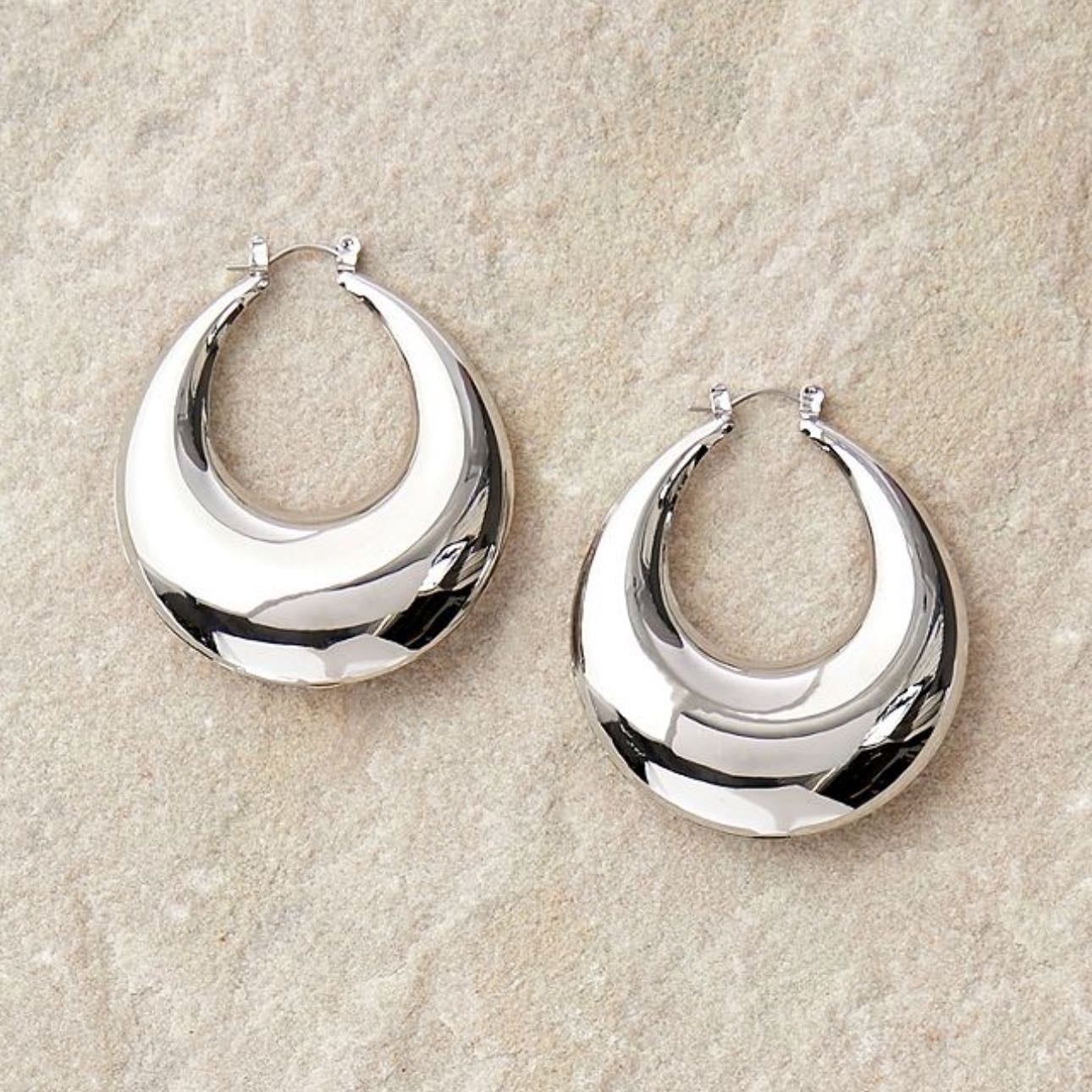 silence + noise hoop earrings - silver