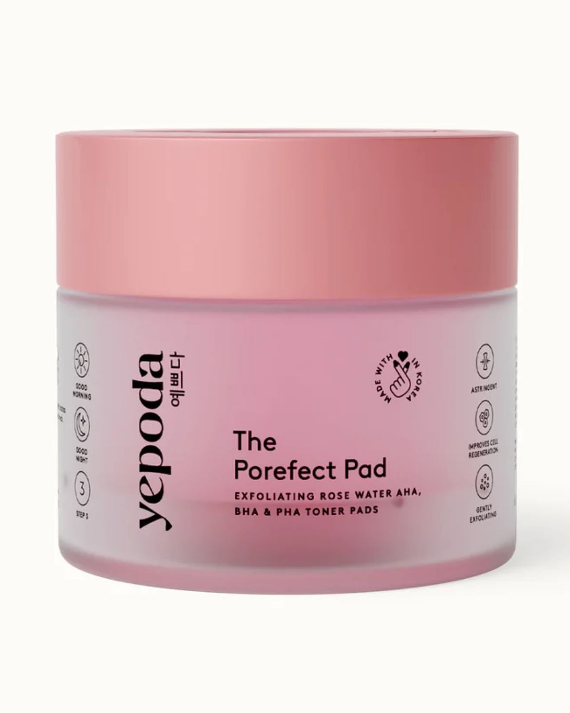 Yepoda – The Porefact Pad - Una opción más asequible al de Natura Bisse son estos parches ya empapados de tónico de Yepoda. También contiene los tres tipos de ácidos, minimizando los poros e hidratando. Además, se puede usar hasta el pieles sensibles porque se pueden emplear hasta 2 veces al día. A su favor diré que tienen una forma de corazoncito monísima 🪷