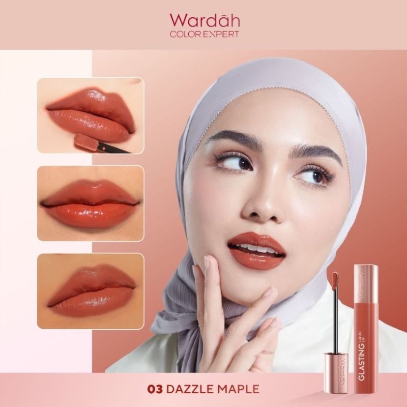 Wardah glasting liquid lip - 03 dazzle mapple