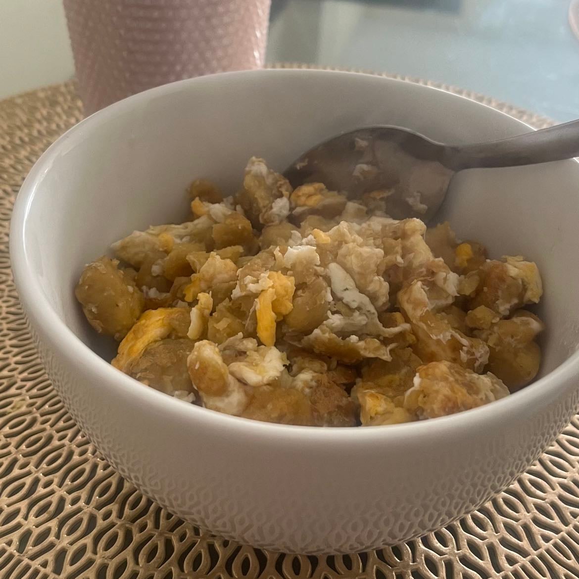 Tigrillo fit - Sin queso solo verde cocinado y huevos con pizca de sal
