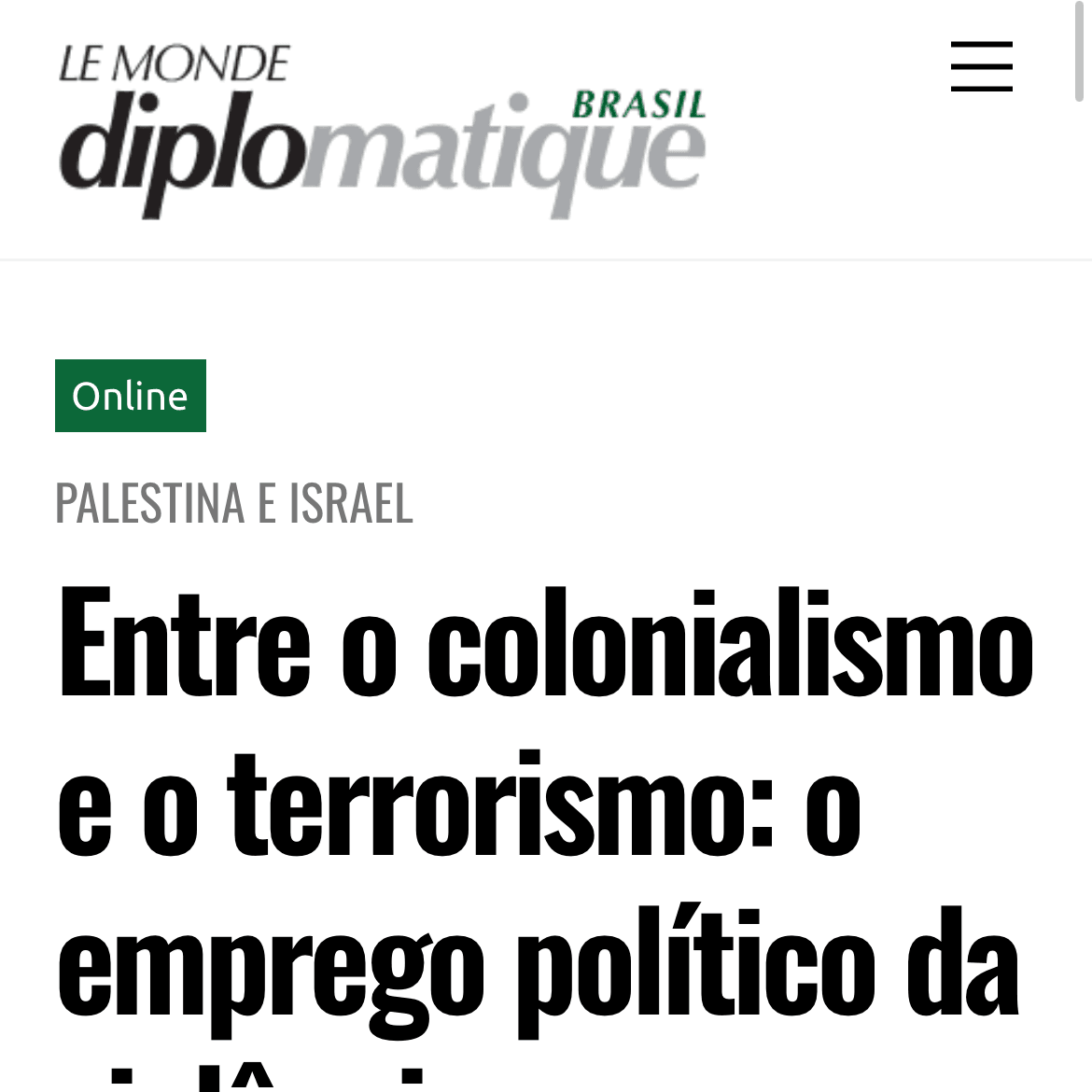 Entre colonialismo e terrorismo - diplomatique