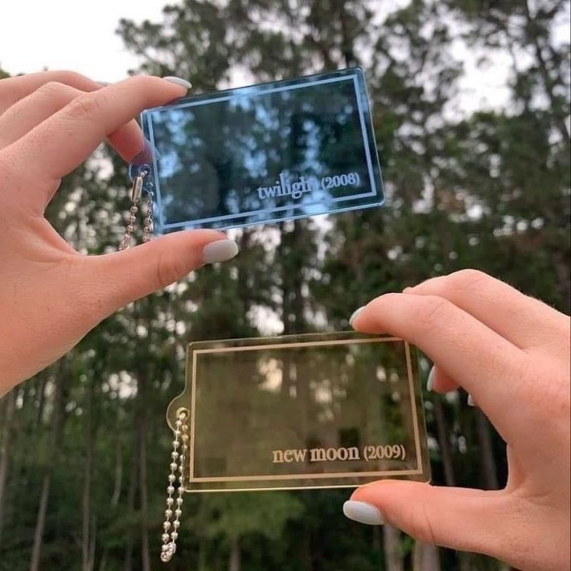 twilight filter keychain - i’m pretty sure @prettycandypinco on tiktok is the original creator of these and if you have a friend that likes twilight these are literally perfect