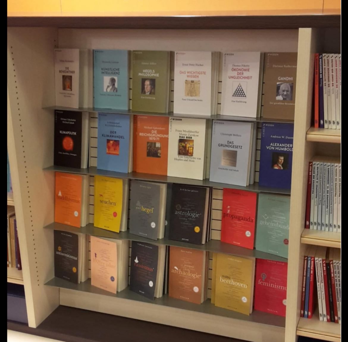 “c. h. beck wissen” books - this is a german example but i’m pretty sure you could find like small non fiction/educational books in english as well, get like 3 of topic you know they’re interested in and you’re good to go