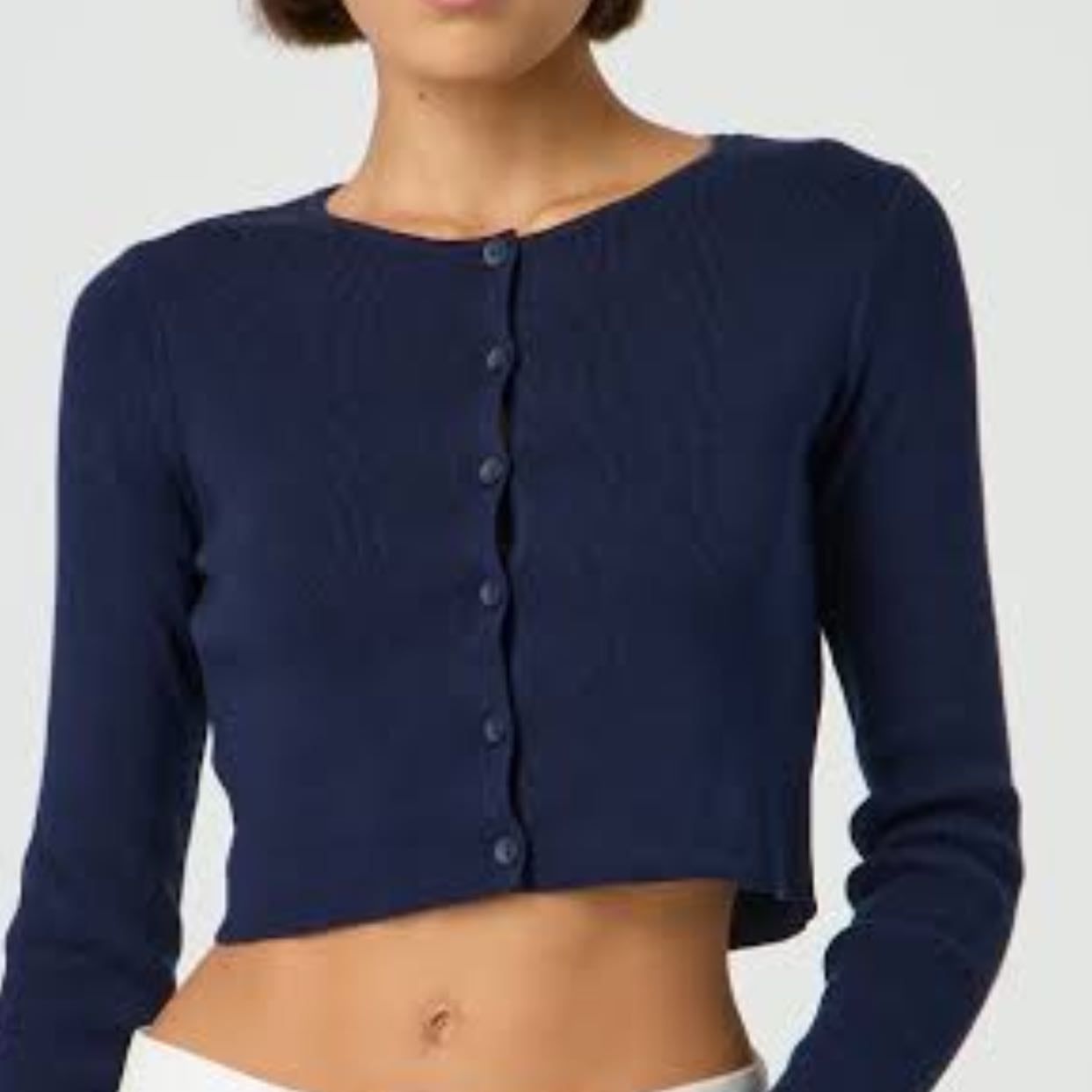 Blue Cropped Cardigan