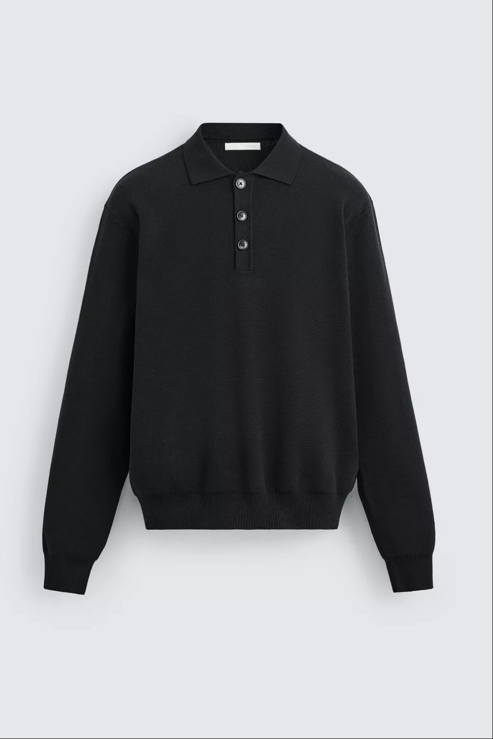Black Longsleeve Polo - Tamanho G