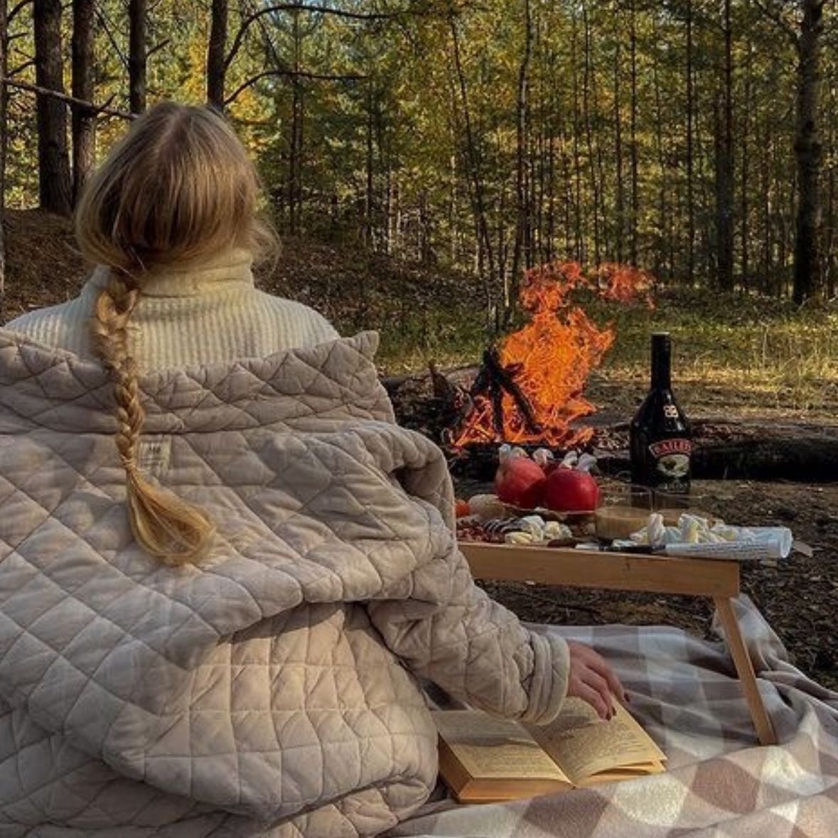 Sit by the fire and roast marshmallows