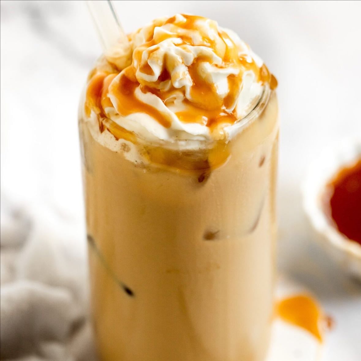 Iced caramel latte