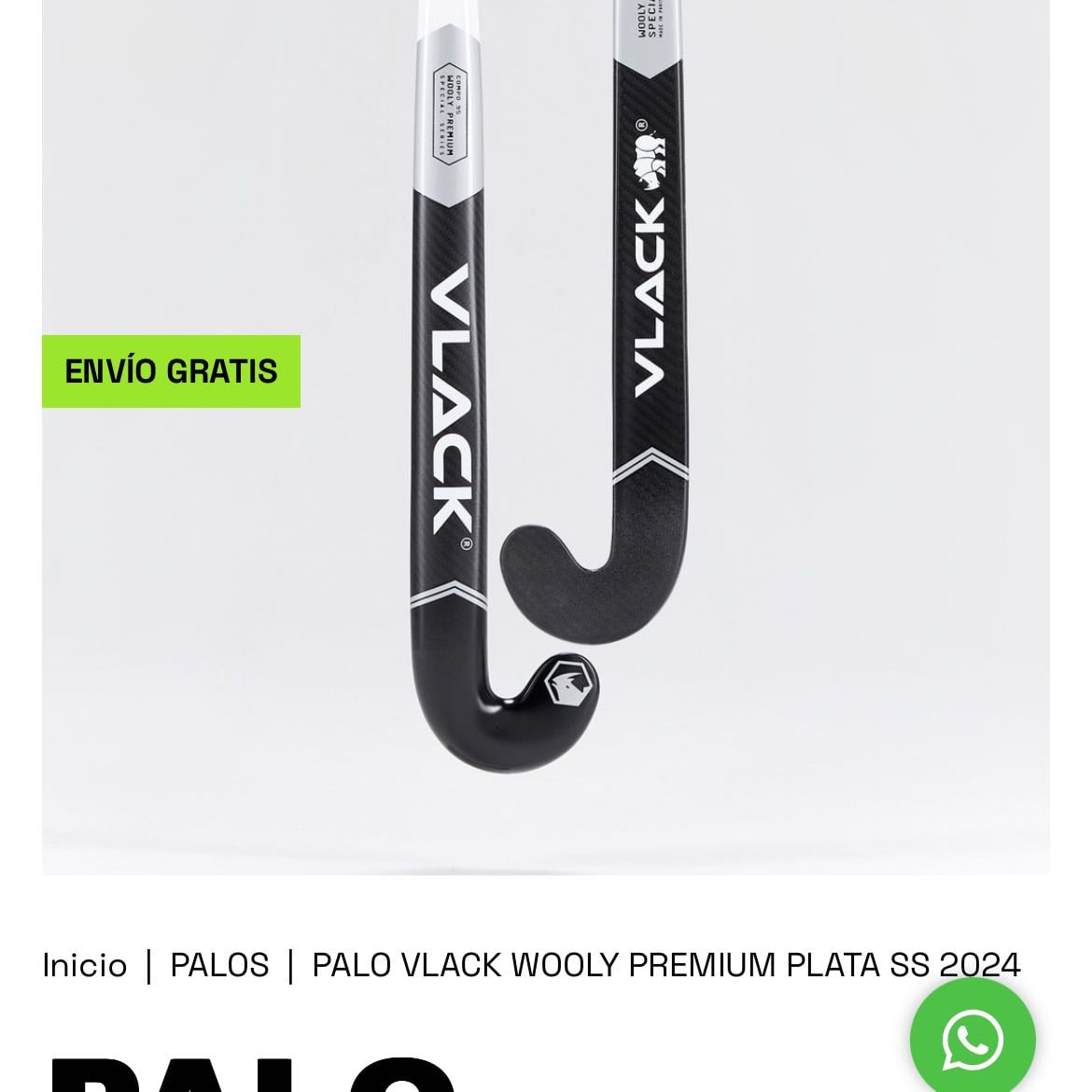 Palo de hockey - Vlack, medida más grande, 95 carbono 5 fibra de vidrio (premiun plata)