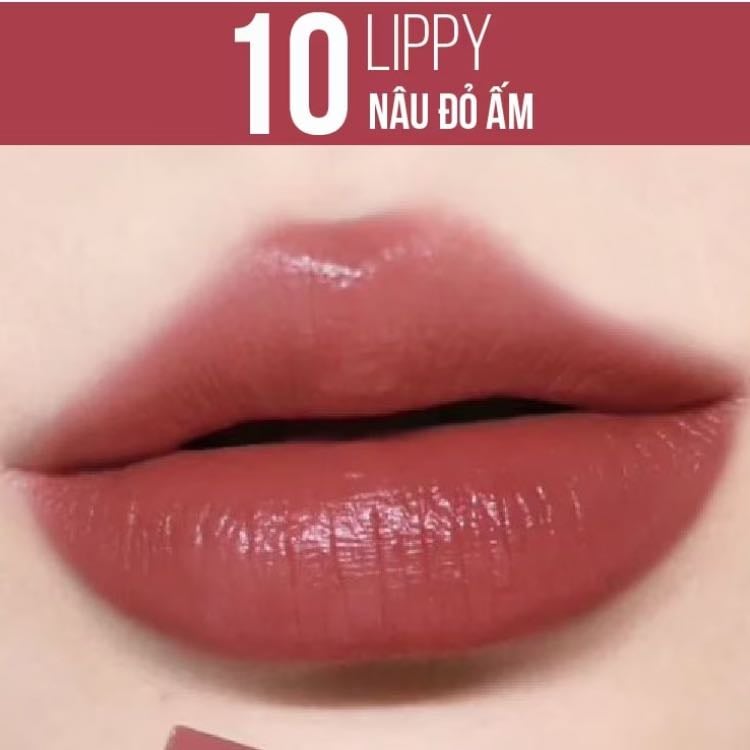 Maybelline Superstay Vinyl Ink 10 Lippy - Tinta/stains, rojo vivo, más hacia el tono puro de rojo.