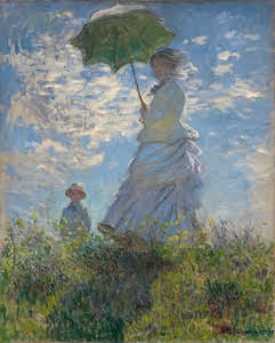 Woman with a Parasol - Madame Monet and Her Son - Claude Monet