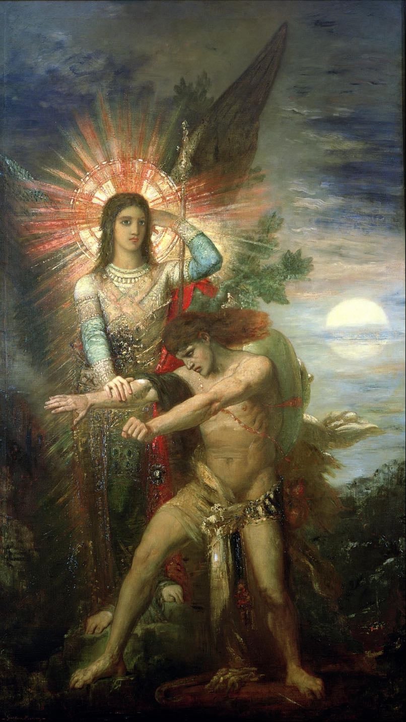 Jacob and the Angel - Gustave Moreau