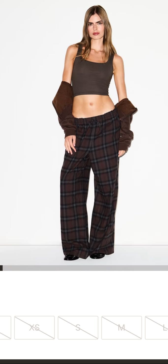 Skims - Flannel sleep - OVERSIZED PANT carreaux marron - Taille M
68€
