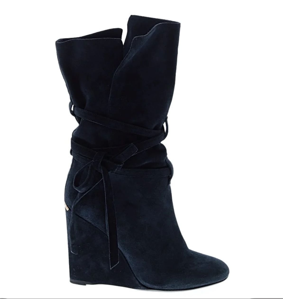 suede wedge boot