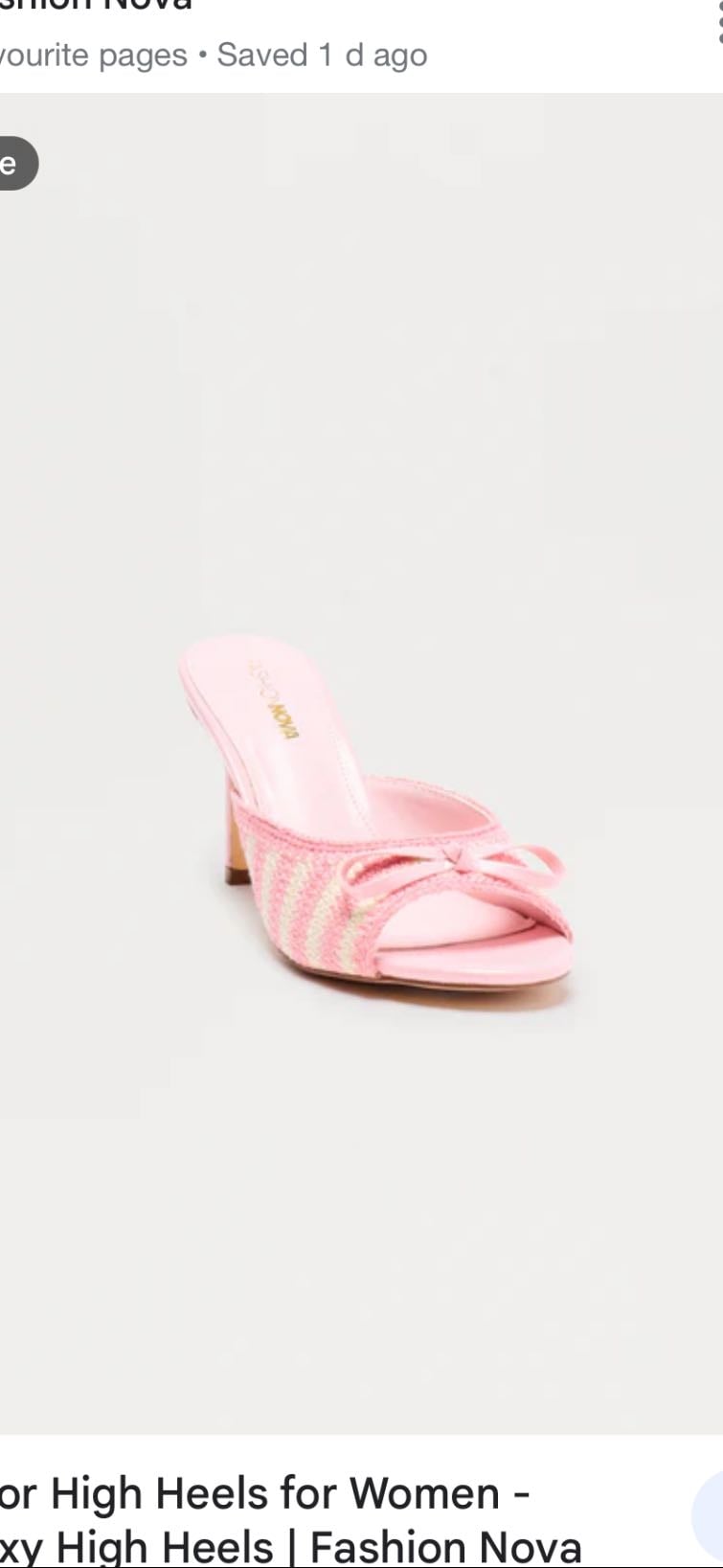Pink stripe bow heels - £22