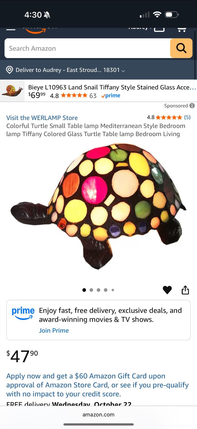 turtle lamp - $47.99