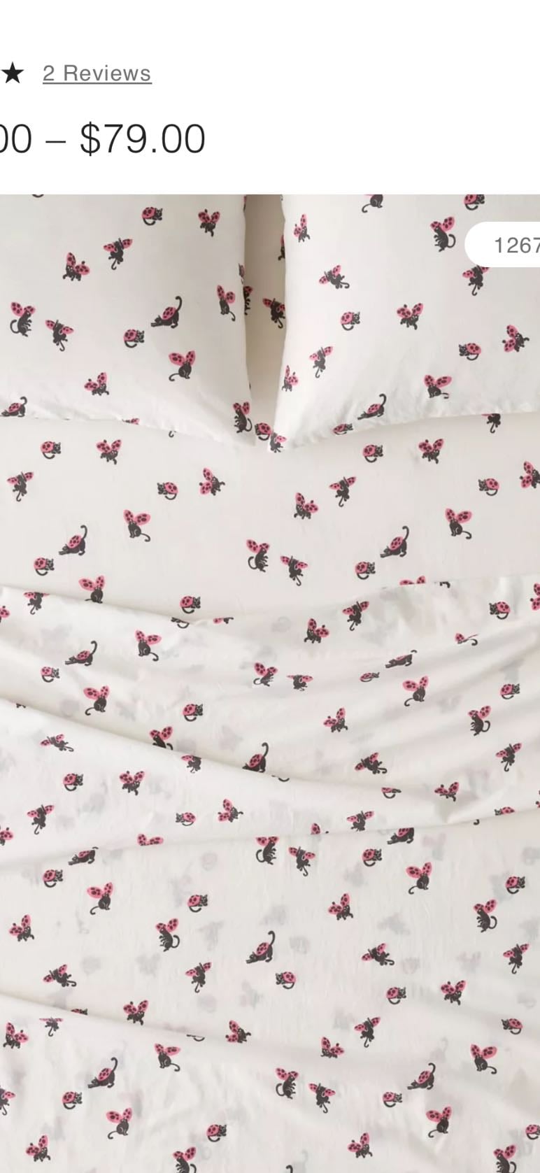 ladybug cat sheets - $69.00