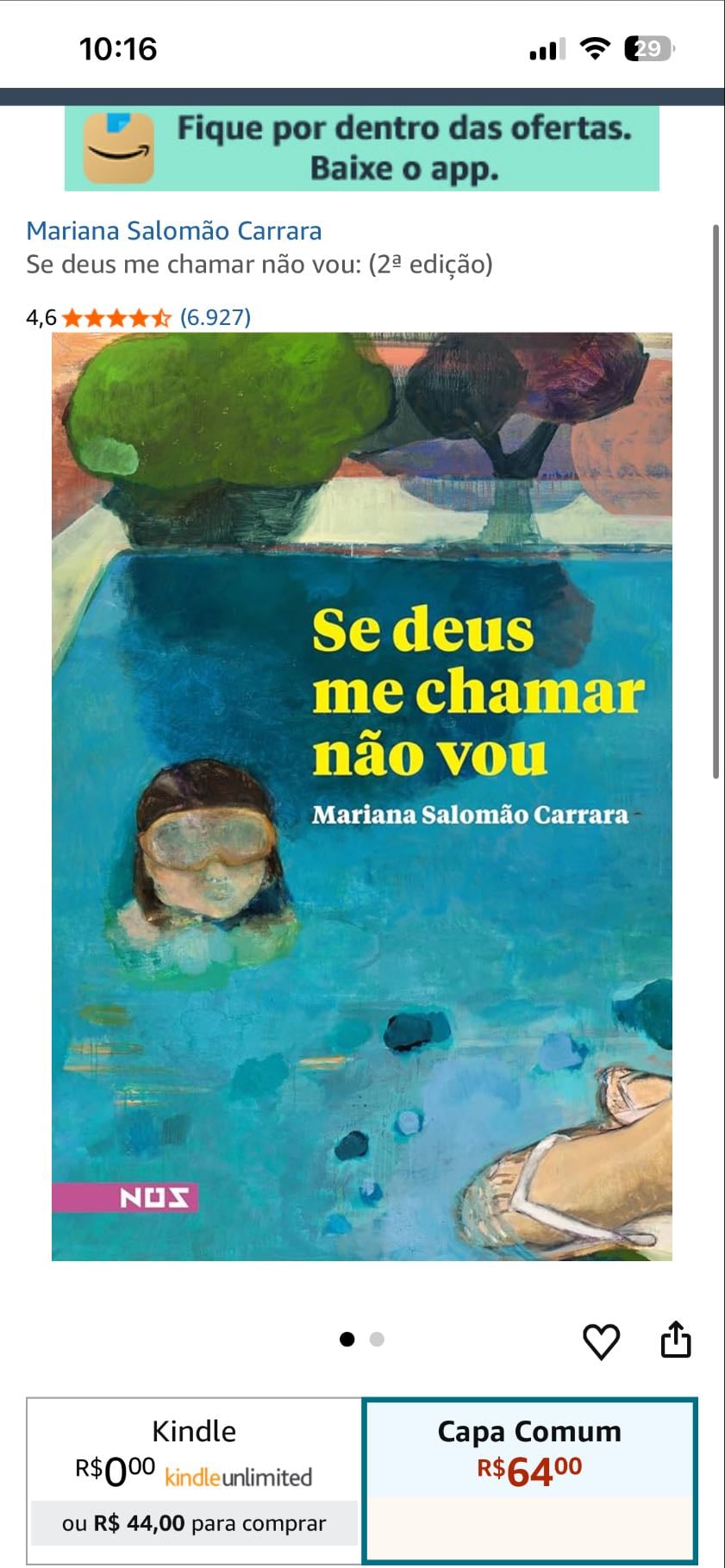 Livro se Deus me chamar não vou - R$64,00