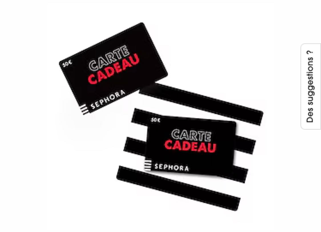 Carte cadeau physique sephora - 🌟