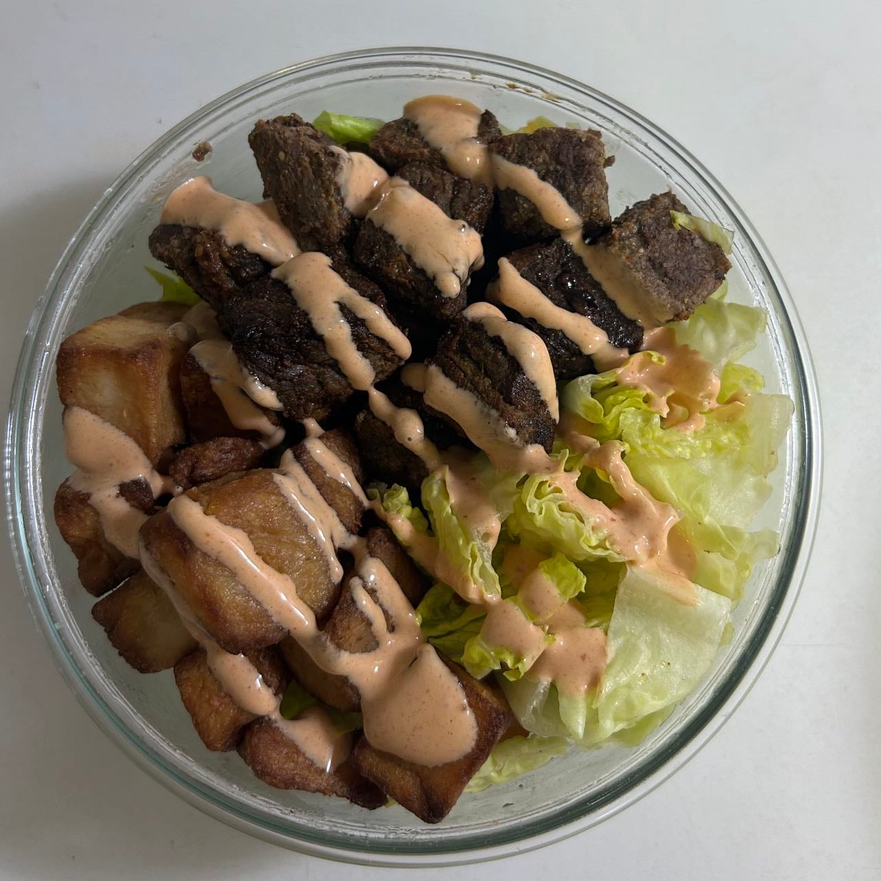 Lunch box 7 - Steak bites, potato & salad
