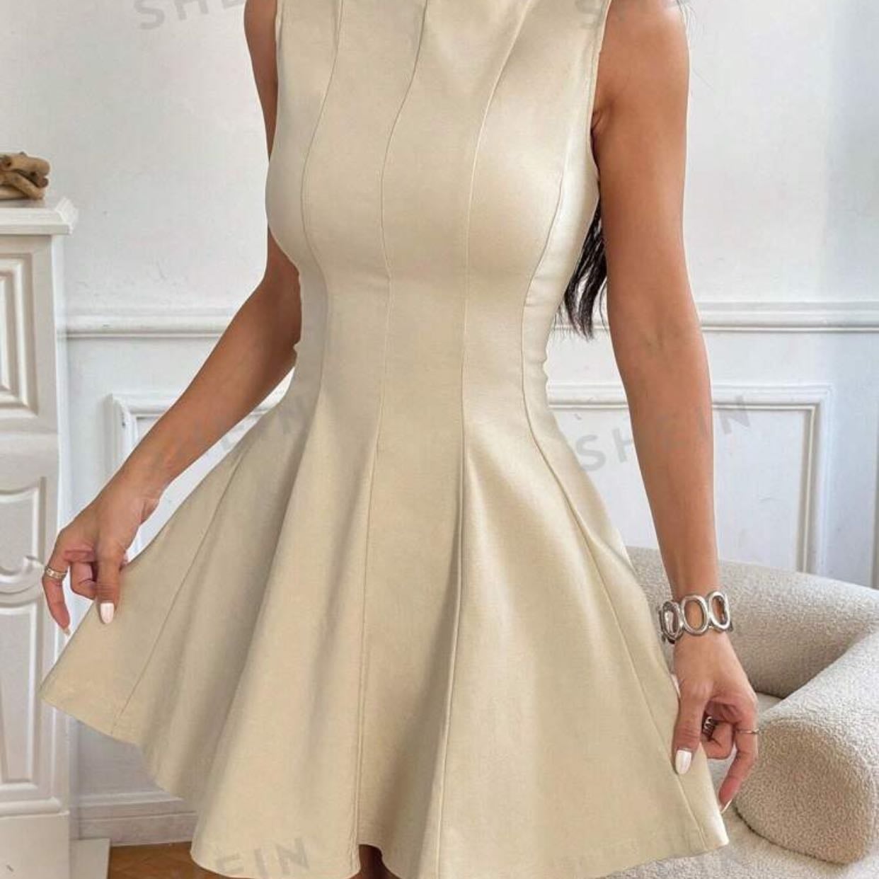 Vestido mini sin mangas - 44423761