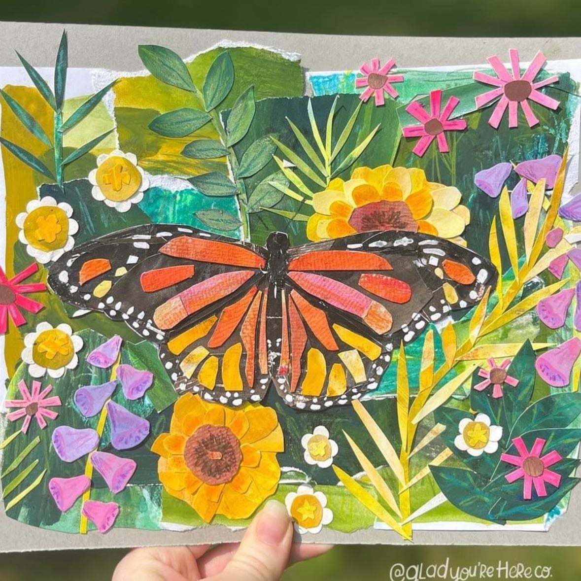 paper collage ✂️ - Grab papers of all colors and textures you can find and create a beautiful piece of art!