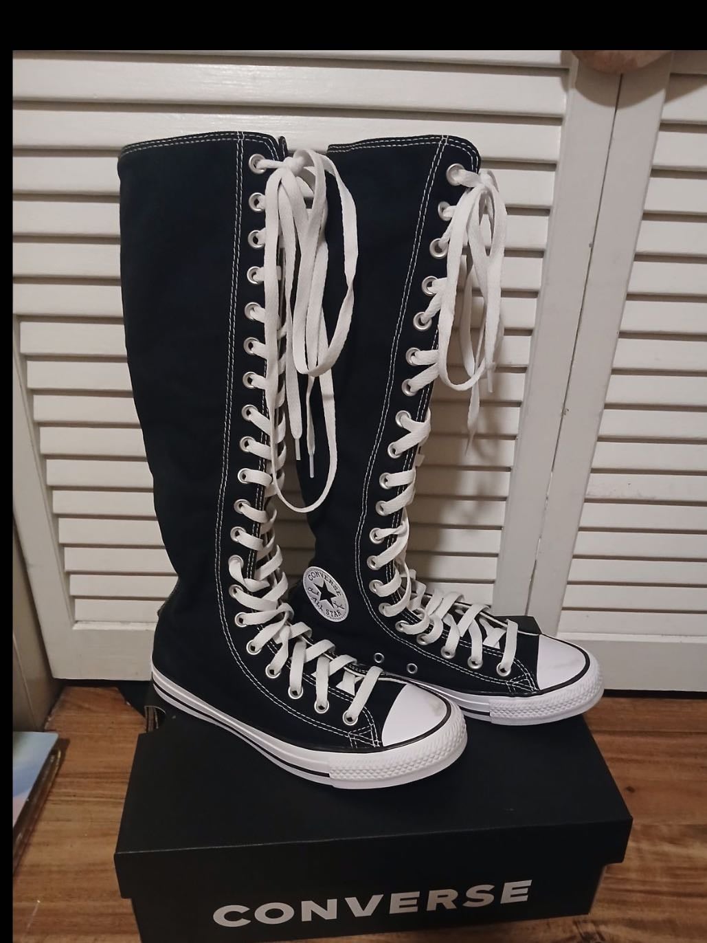 Knee High Converse - Black