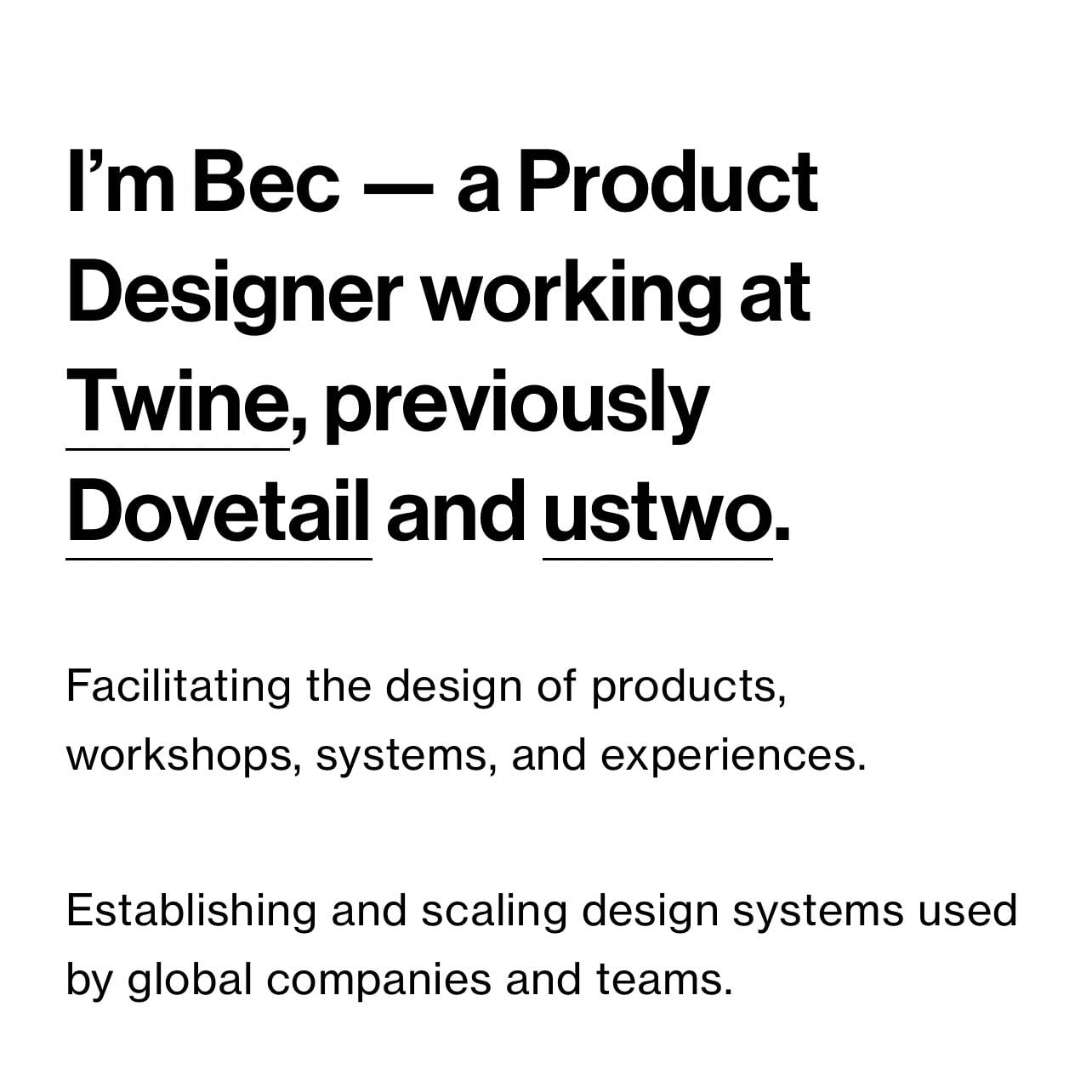 Bec Lourey - Design Lead @Twine