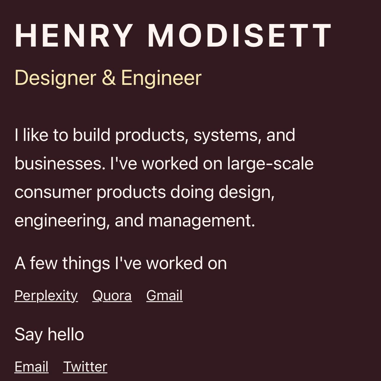 Henry Modisett - Head of Design @Perplexity