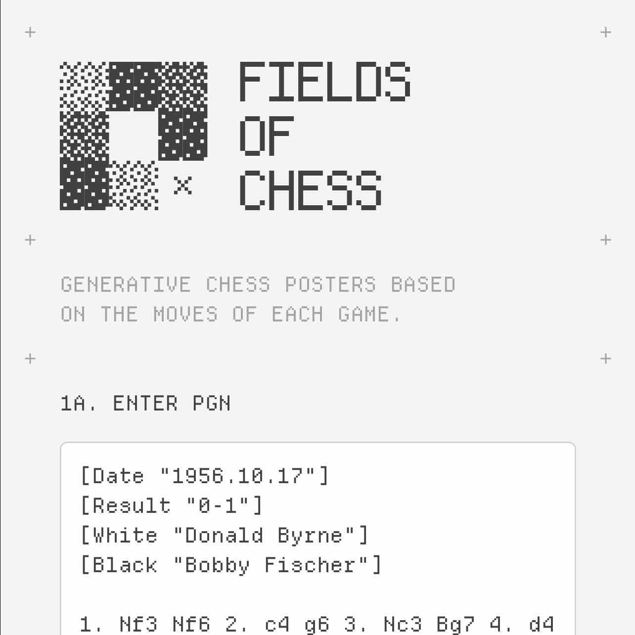 Fields of chess - Generative chess poster based on the moved of each game