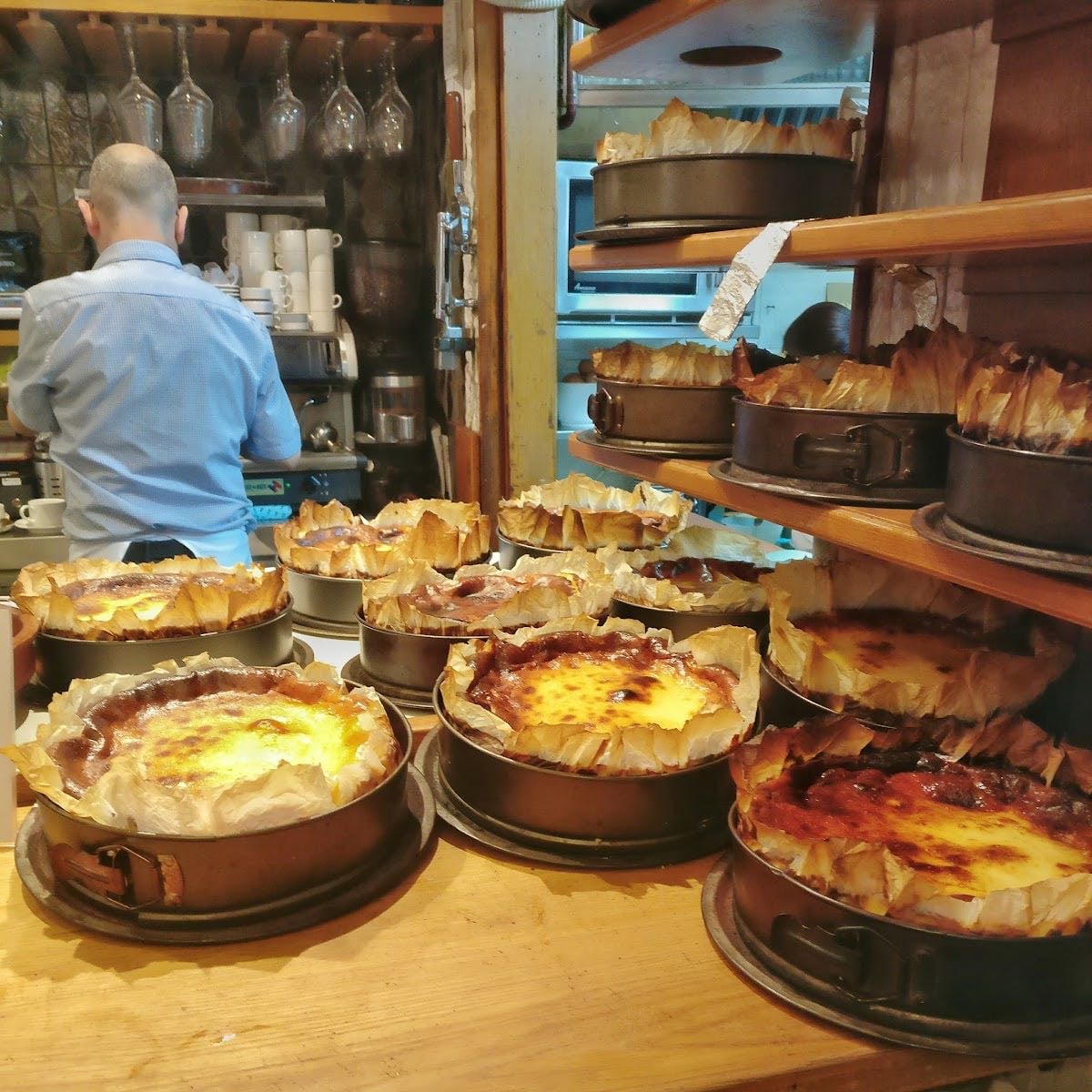 La Viña - Basque cheesecake & they have this little cone things with cream cheese and anchovies
