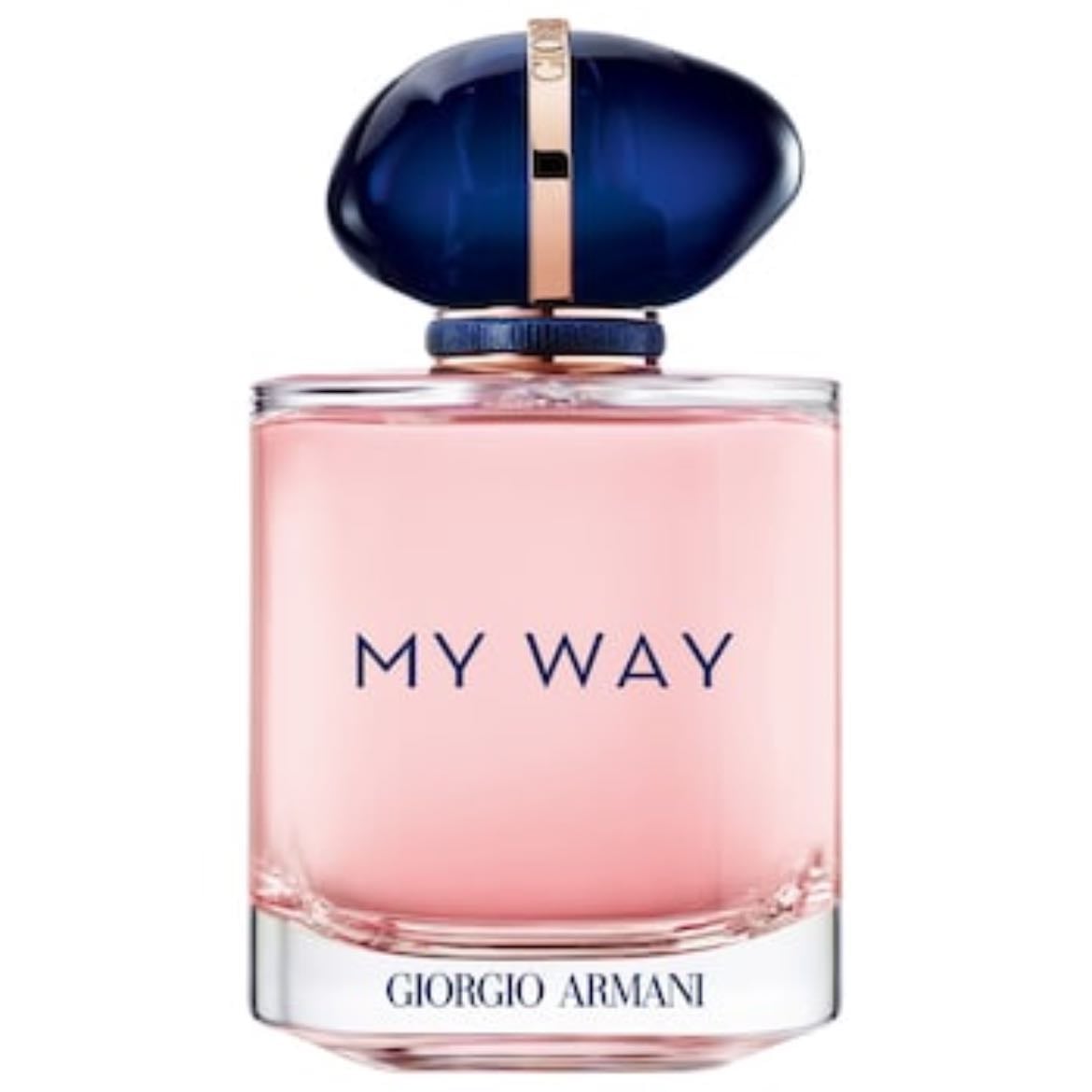 Giorgio Armani My Way - • Top notes: Bergamot, orange blossom – bright, uplifting citrus-floral opening 
• Heart notes: Indian tuberose and jasmine grandiflorum – creamy, luminous white florals; a hint of powdery iris adds elegance 
• Base notes: Madagascan vanilla, Virginia cedarwood, white musk – warm, smooth and slightly sweet dry-down