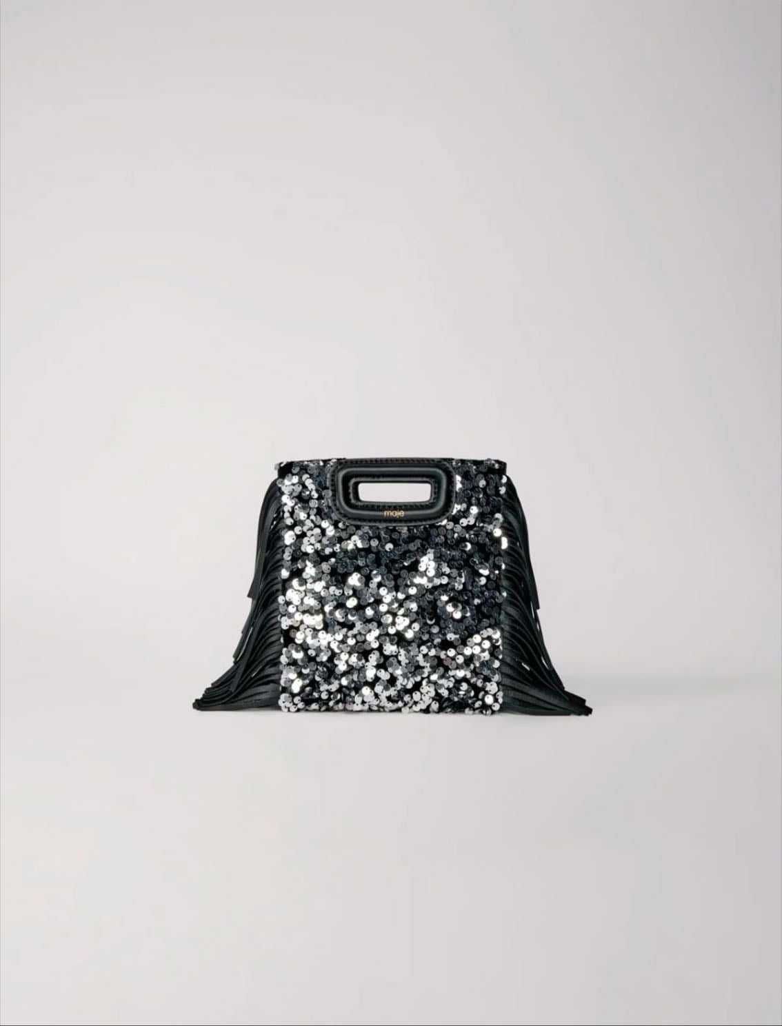 Maje sac noir à paillettes grises