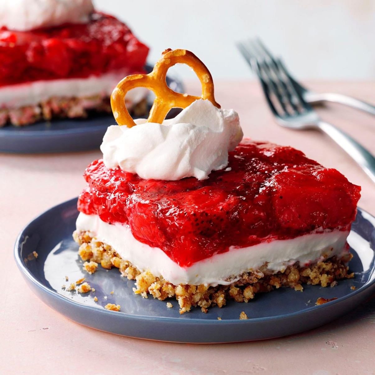 Jane’s Pretzel Strawberry Jello Casserole