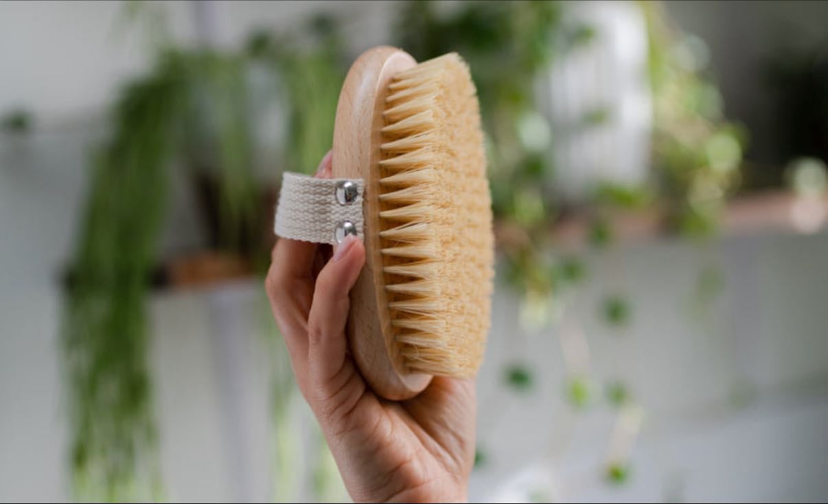 Body brush - Gently scrub your skin with a body brush to remove dead skin- also it feels good and is relaxing but optional