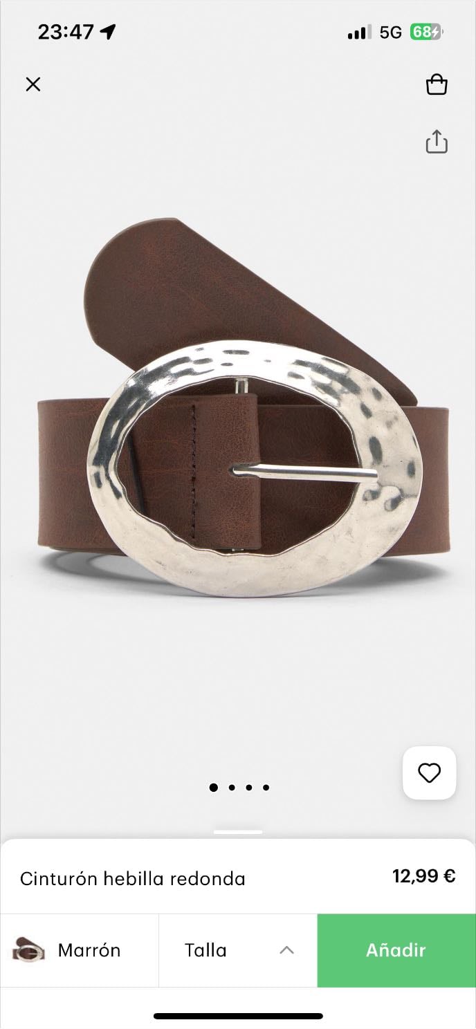 cinturón marrón - pull&bear