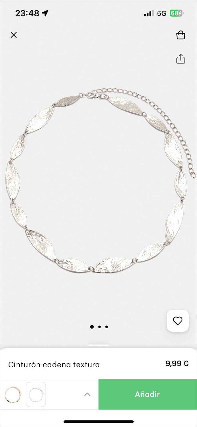 cinturón cadenita - pull&bear