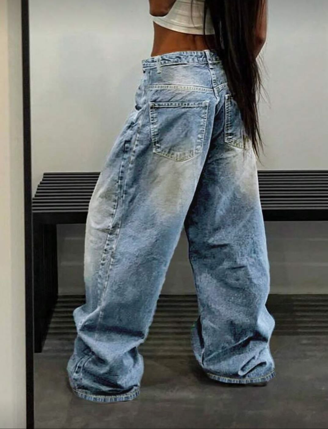 street style denim (medium wash + light grey)