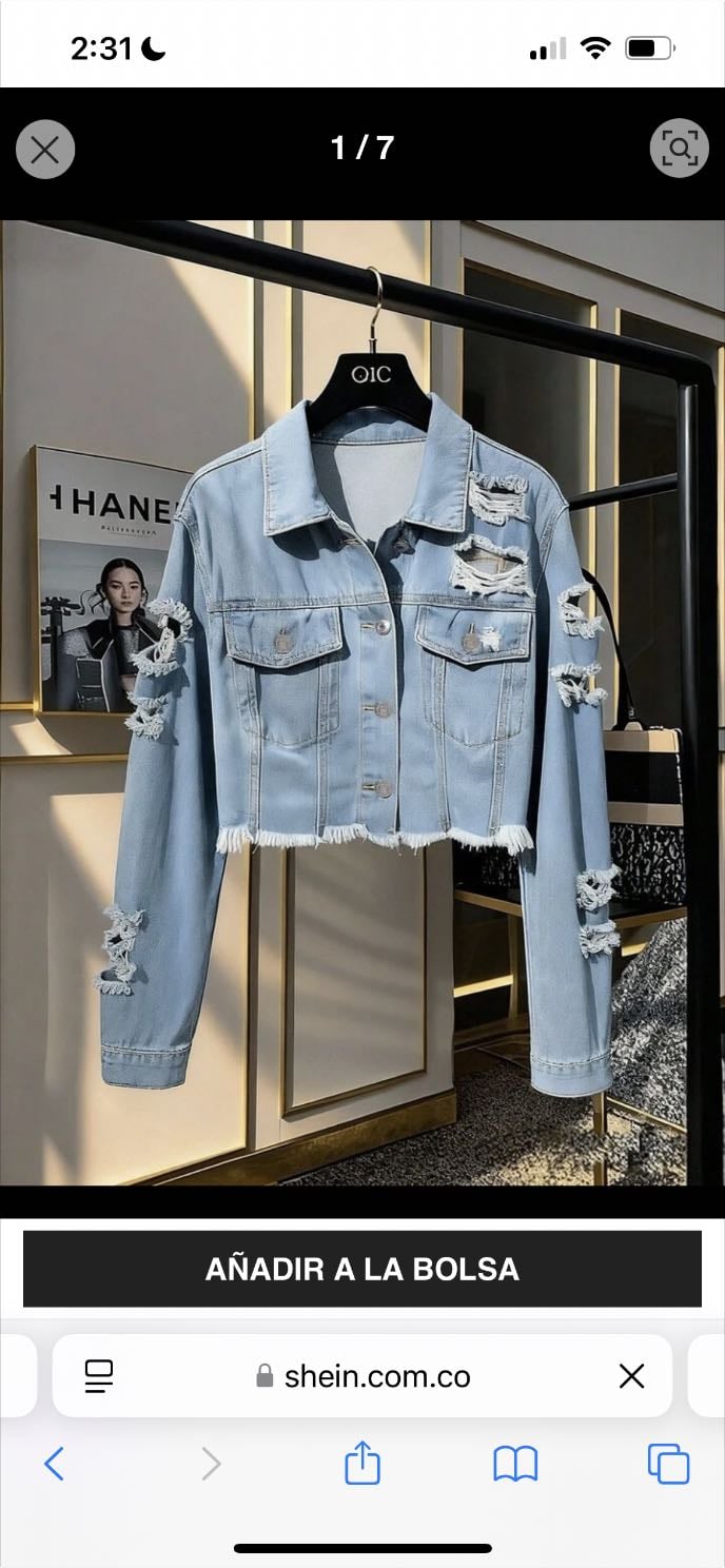 Chaqueta de Jean azul claro